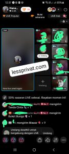 Live Streaming tiktok Les Privat Bahasa Inggris Online Dengan gift yang memenuhi ruangan